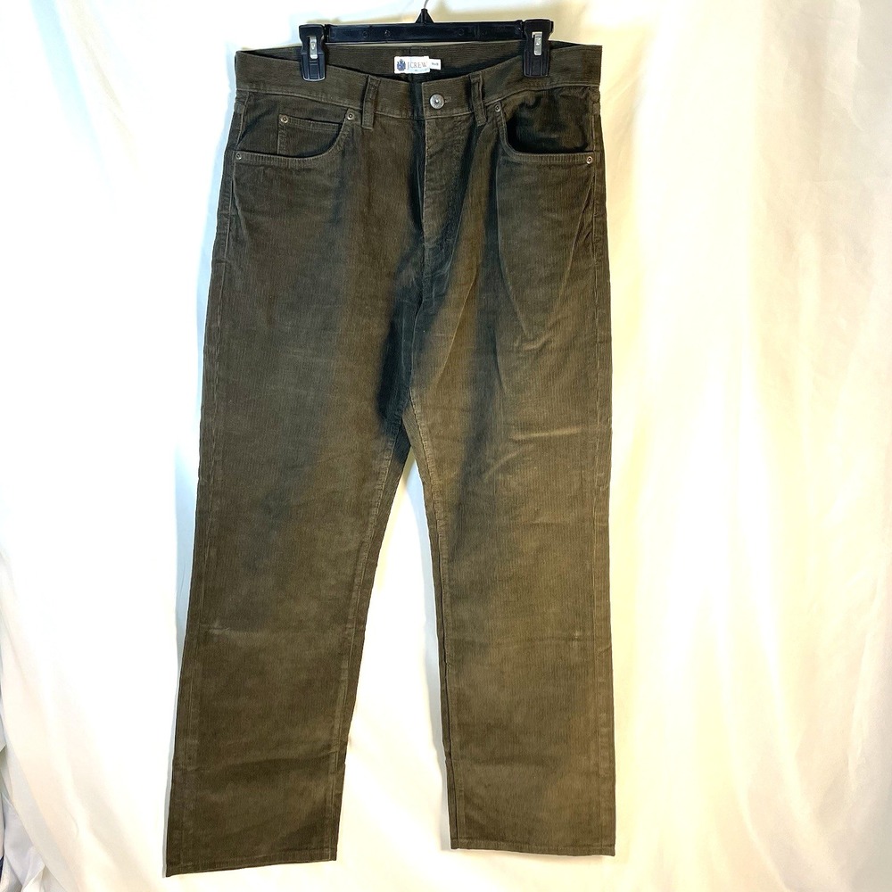 J Crew Mens Vintage Cord Straight Corduroy Pants 34 x 30 Brown Y2K 90's Skater